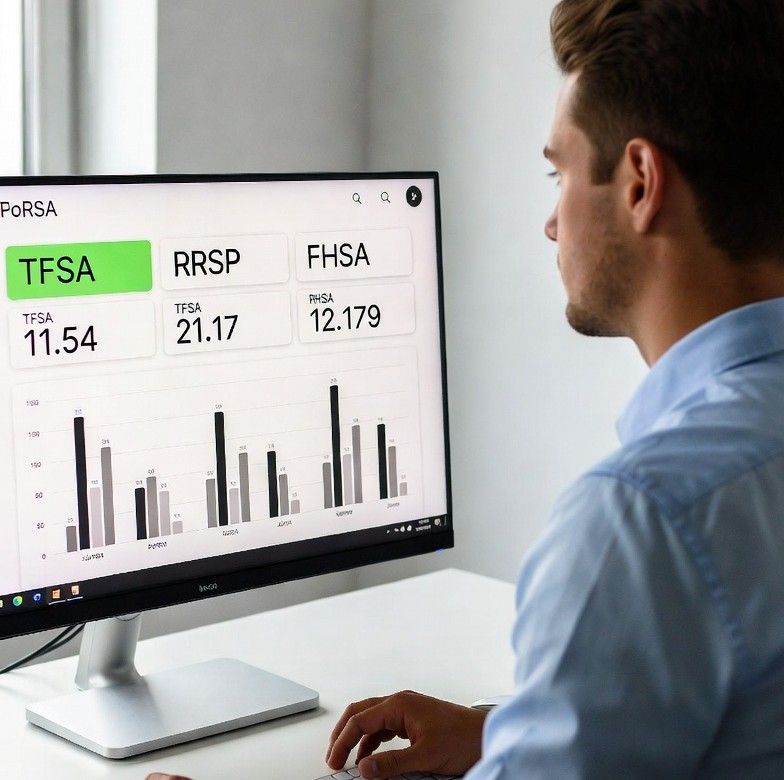 Canadian investor reviewing a portfolio dashboard with TFSA highlighted